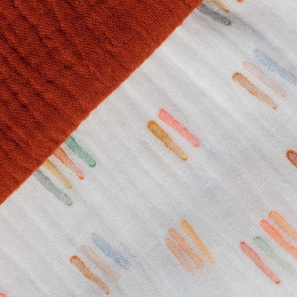 Water color stripes - Terracotta  Muslin - Made to Order